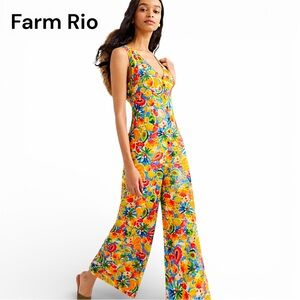 FARM RIO X ANTHROPOLOGIE Fruit Medley Wide Leg Jumpsuit New with tags
